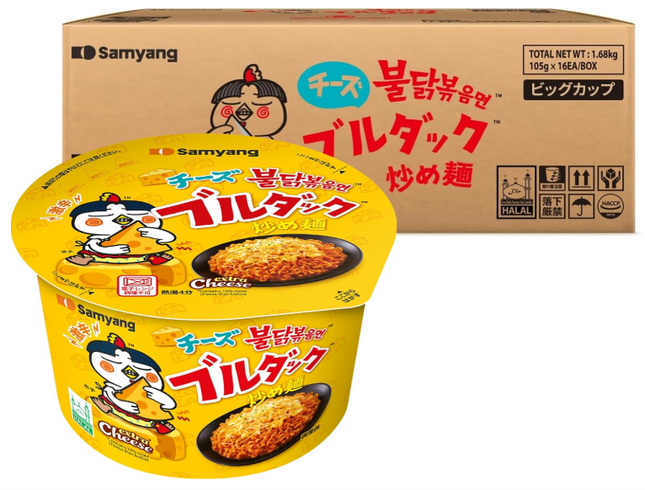 [三養] チーズブルダック炒め麺 BIG CUP 105g 16個入  1BOX