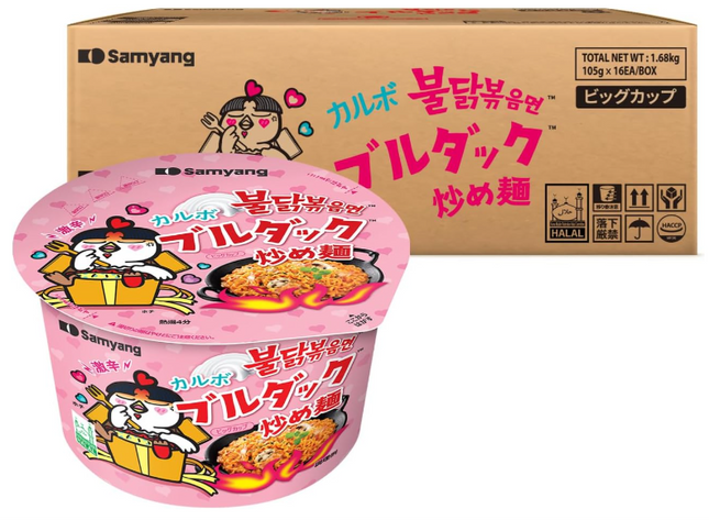 [三養] カルボブルダック炒め麺 BIG CUP 105g 16個入  1BOX