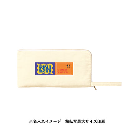 キャンバスL字ファスナーフラットポーチ（M）　ナチュラル GJ